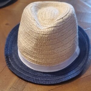 Boy's Tan and Blue Fedora Hat